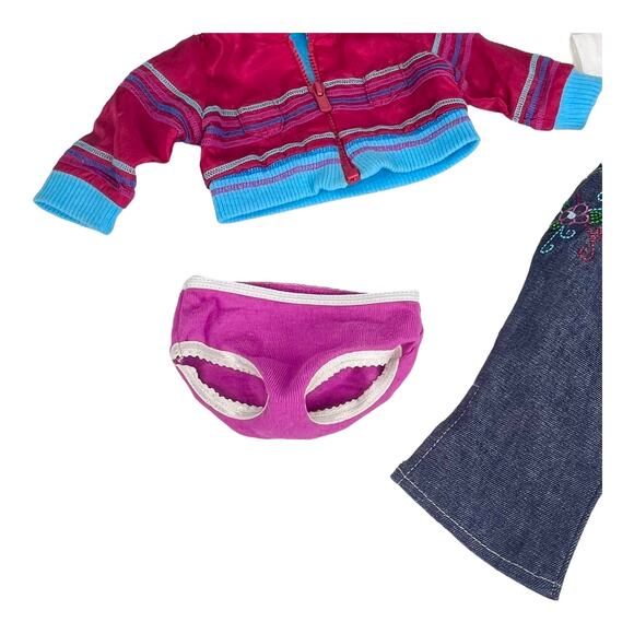 American Girl Today Doll Ready For Fun MEET OUTFIT + Hanger Top Jeans Shoes Coat - Picture 6 of 8